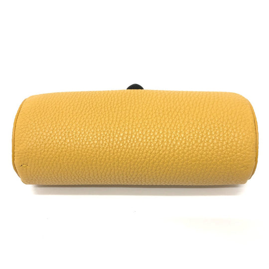 FENDI Accessory pouch 7AS073 leather yellow Watch case Watch case Women Used Authentic