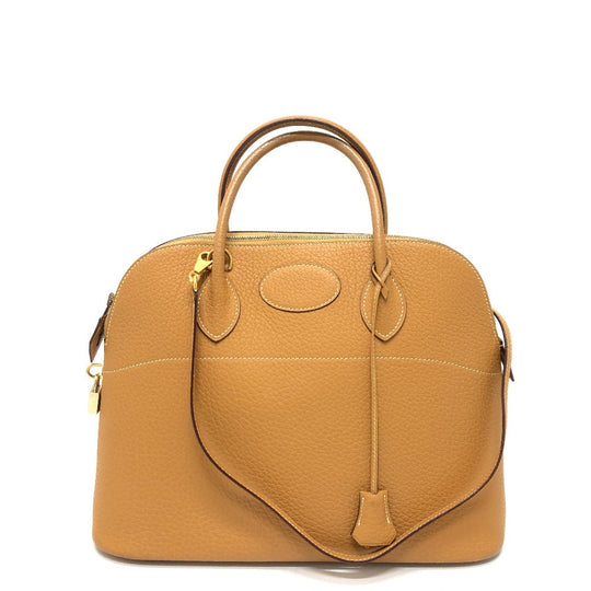 HERMES Handbag Fjord Brown Bored 37 Women Used Authentic