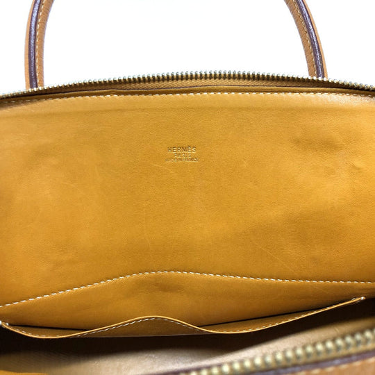 HERMES Handbag Fjord Brown Bored 37 Women Used Authentic