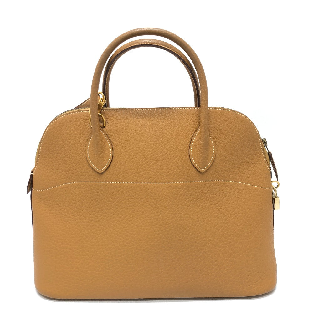HERMES Handbag Fjord Brown Bored 37 Women Used Authentic