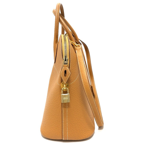 HERMES Handbag Fjord Brown Bored 37 Women Used Authentic