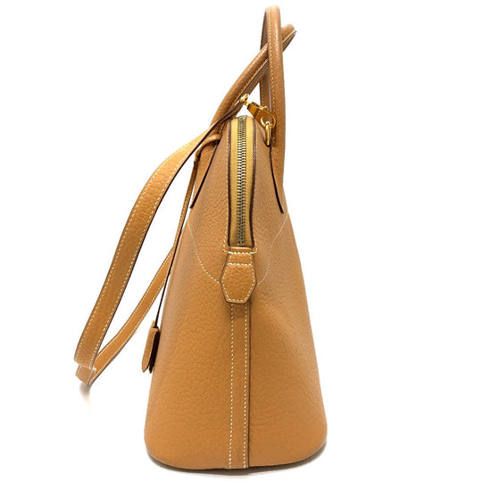 HERMES Handbag Fjord Brown Bored 37 Women Used Authentic
