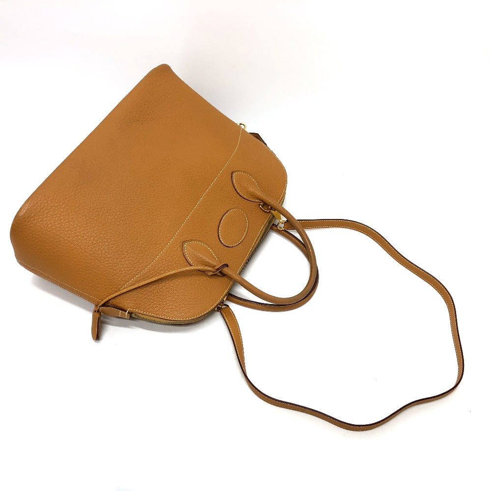 HERMES Handbag Fjord Brown Bored 37 Women Used Authentic