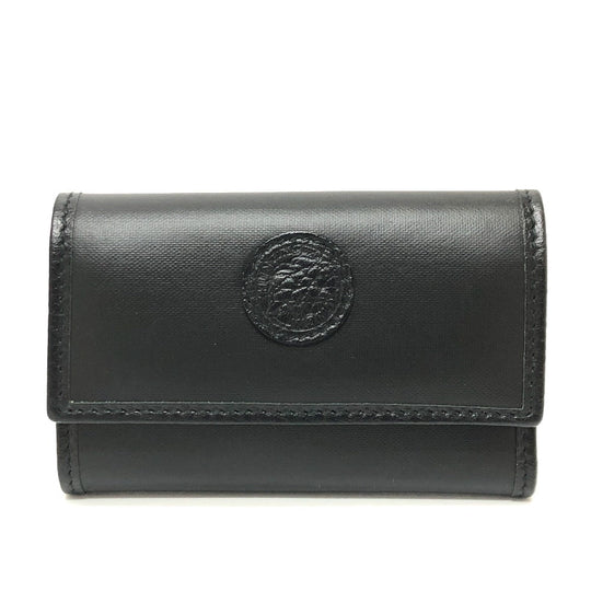 HUNTING WORLD Key case Key holder  PVC / Leather black logo six hooks mens Used Authentic