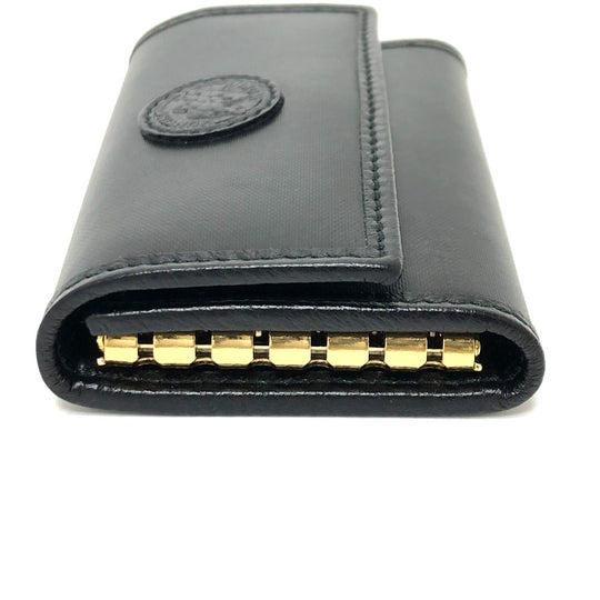 HUNTING WORLD Key case Key holder  PVC / Leather black logo six hooks mens Used Authentic
