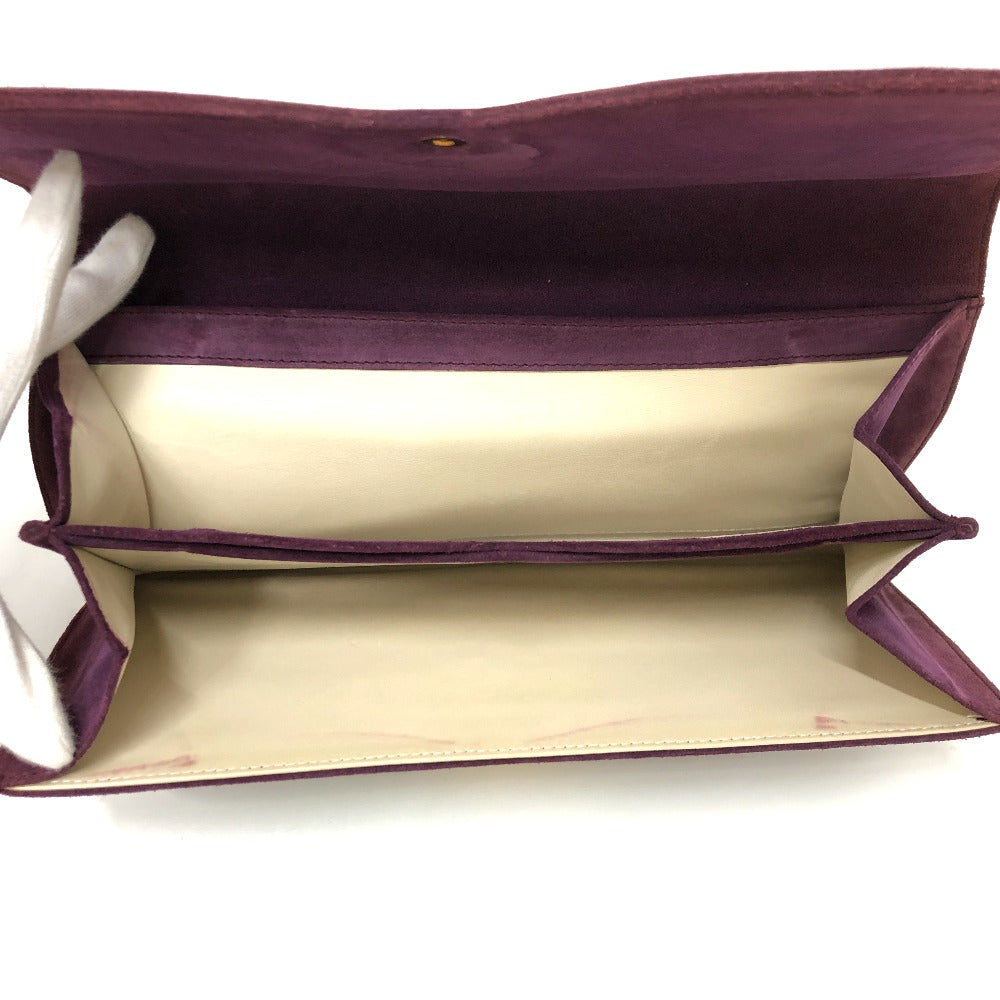 BVLGARI Clutch bag suede Bordeaux Women Used Authentic