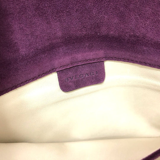 BVLGARI Clutch bag suede Bordeaux Women Used Authentic