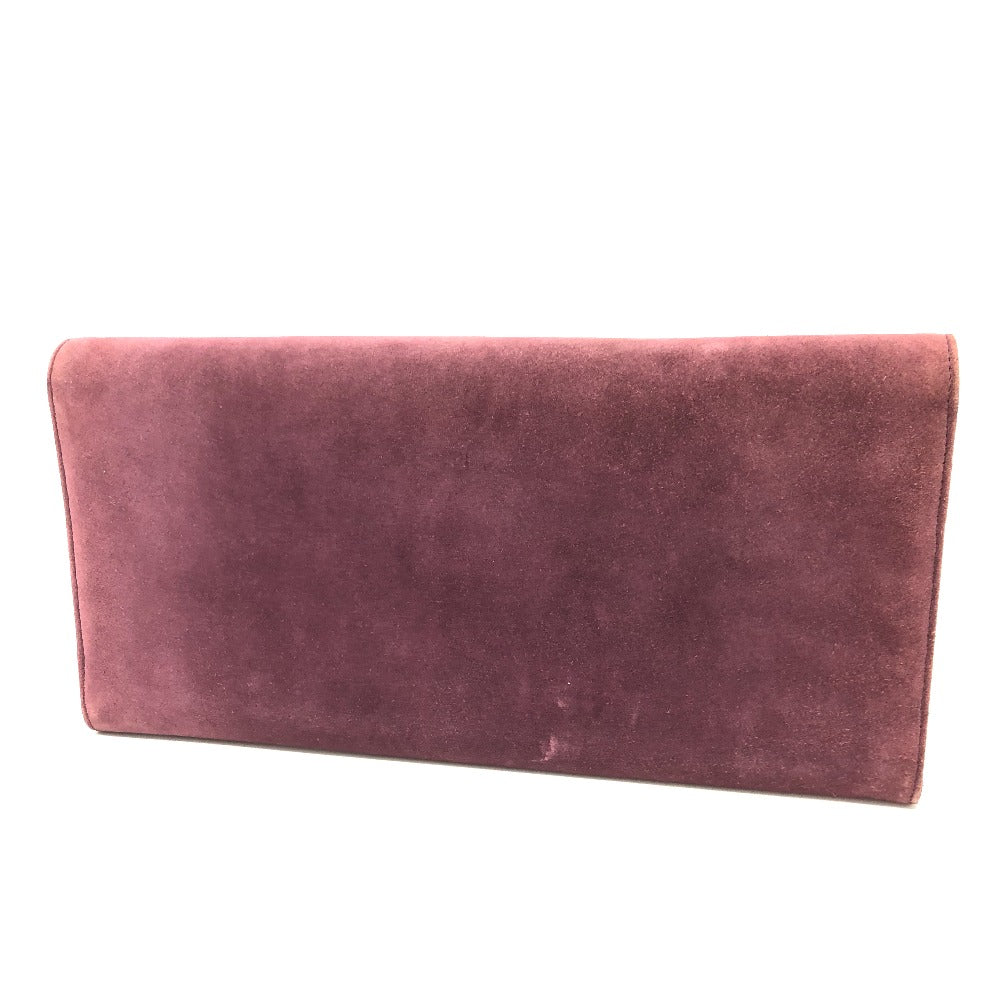 BVLGARI Clutch bag suede Bordeaux Women Used Authentic