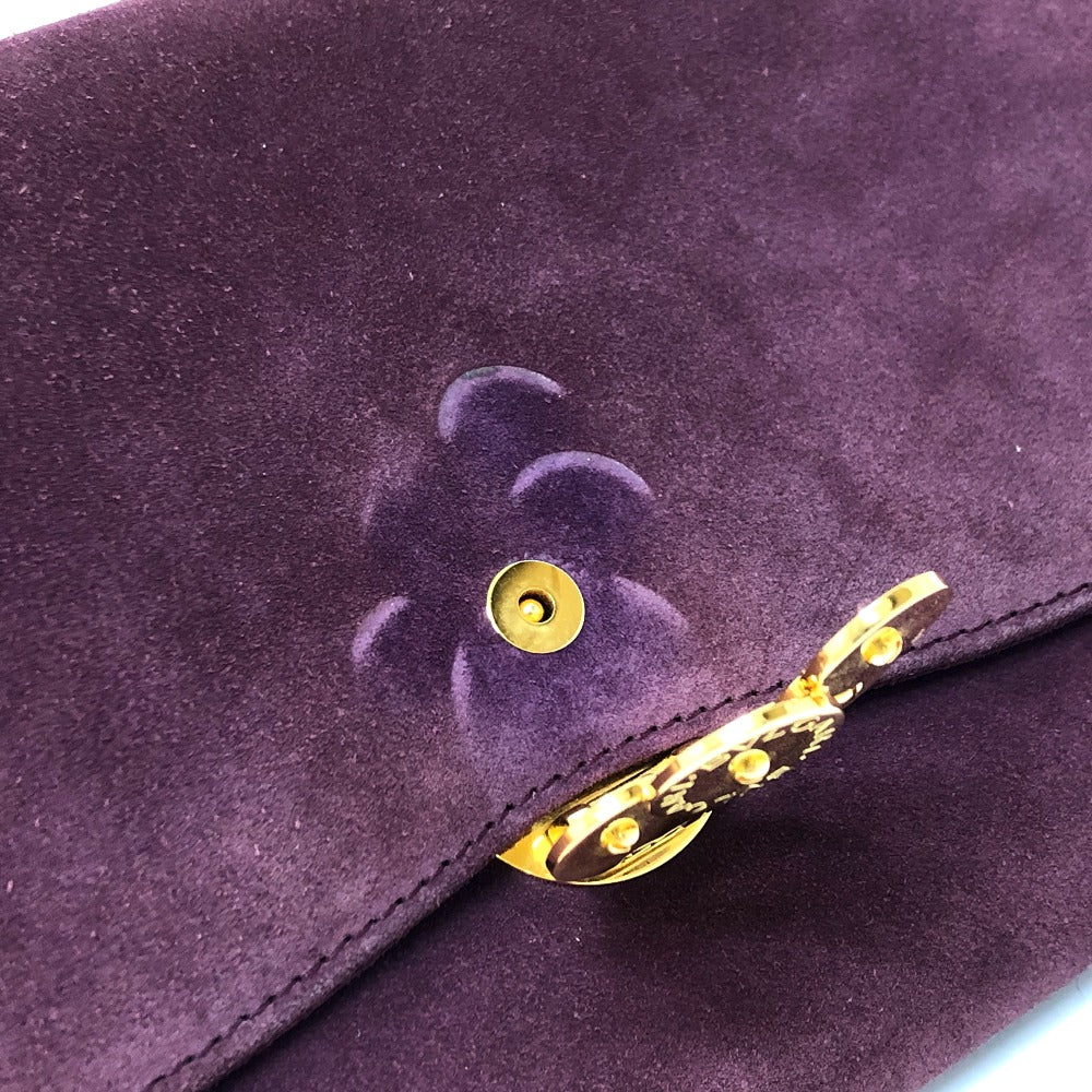 BVLGARI Clutch bag suede Bordeaux Women Used Authentic