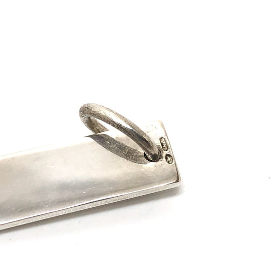 GUCCI Pendant top SV925 Silver logo plate mens Used Authentic