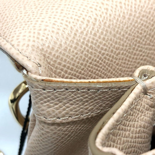 DOLCE&GABBANA Shoulder Bag leather beige sicily plate Women Used Authentic