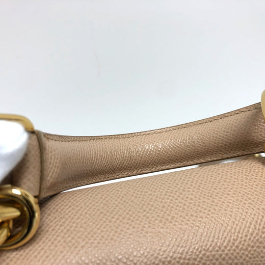 DOLCE&GABBANA Shoulder Bag leather beige sicily plate Women Used Authentic