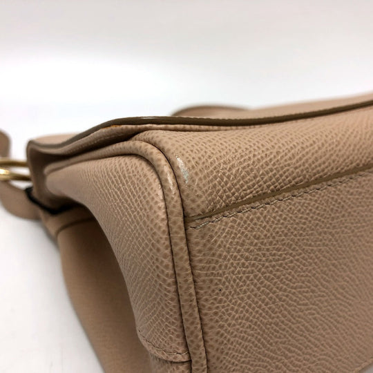 DOLCE&GABBANA Shoulder Bag leather beige sicily plate Women Used Authentic