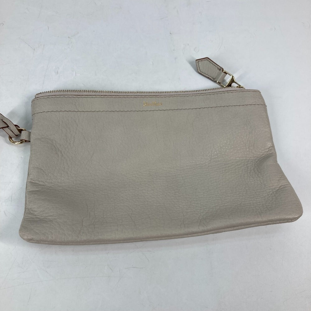 MAX MARA Shoulder Bag leather Greige type Bag logo Women Used Authentic