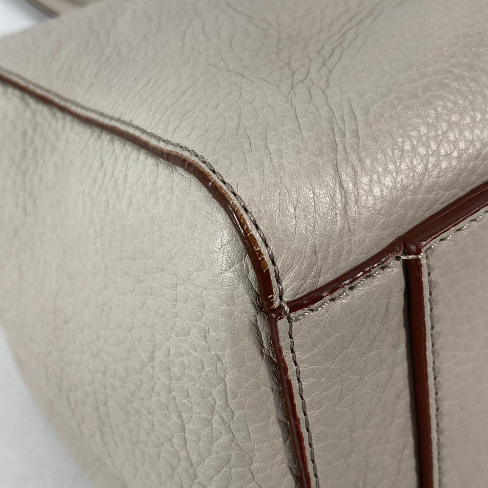 MAX MARA Shoulder Bag leather Greige type Bag logo Women Used Authentic