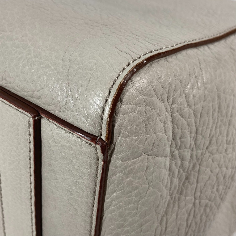 MAX MARA Shoulder Bag leather Greige type Bag logo Women Used Authentic