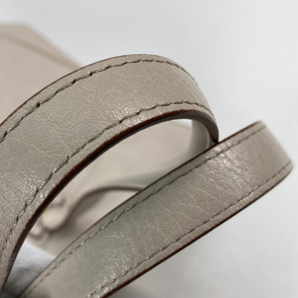 MAX MARA Shoulder Bag leather Greige type Bag logo Women Used Authentic