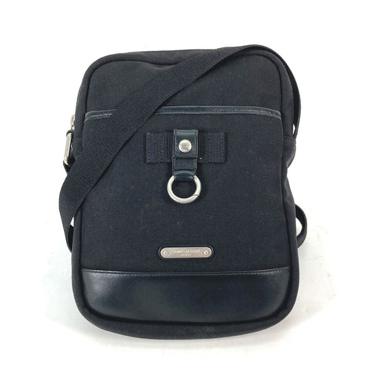 SAINT LAURENT PARIS Shoulder Bag 482777 Leather canvas black Crossbody bag Rivington Sack Pouch mens Used Authentic
