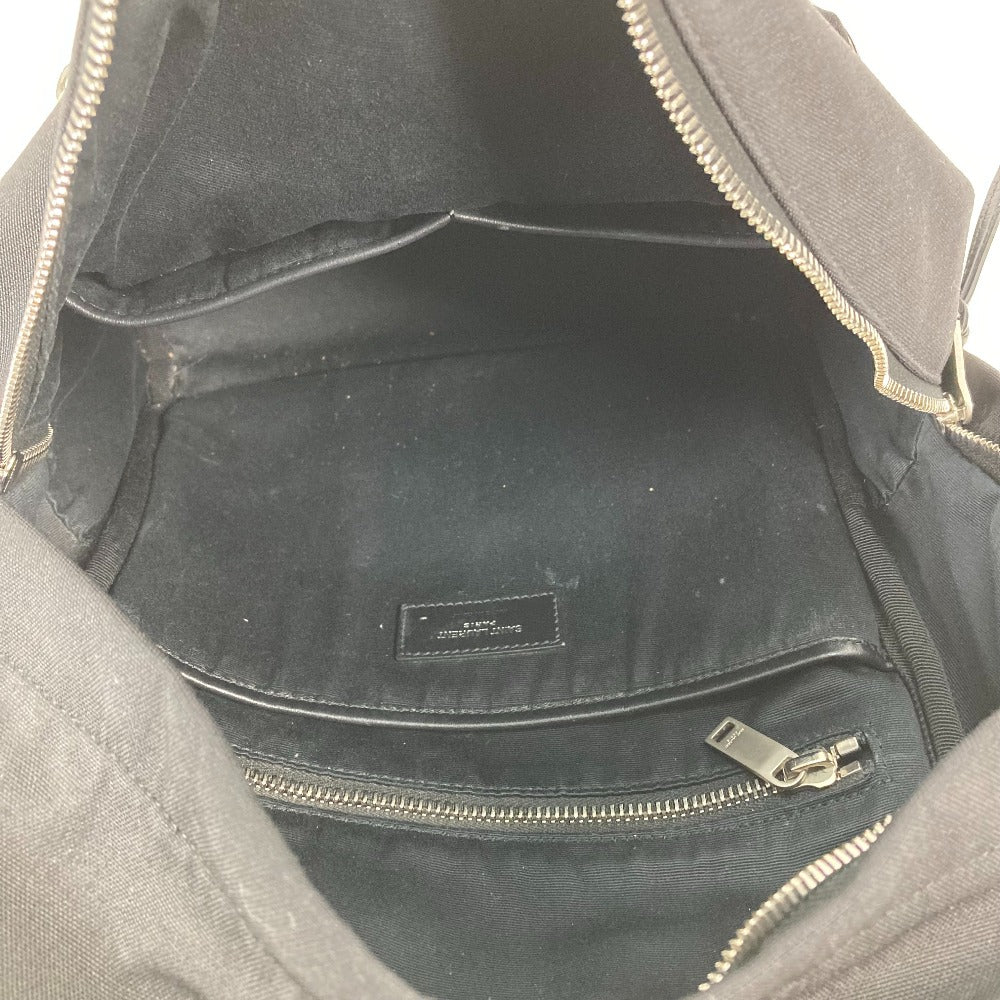 SAINT LAURENT PARIS Backpack 650617 Leather / canvas black Bag logo mens Secondhand Authentic