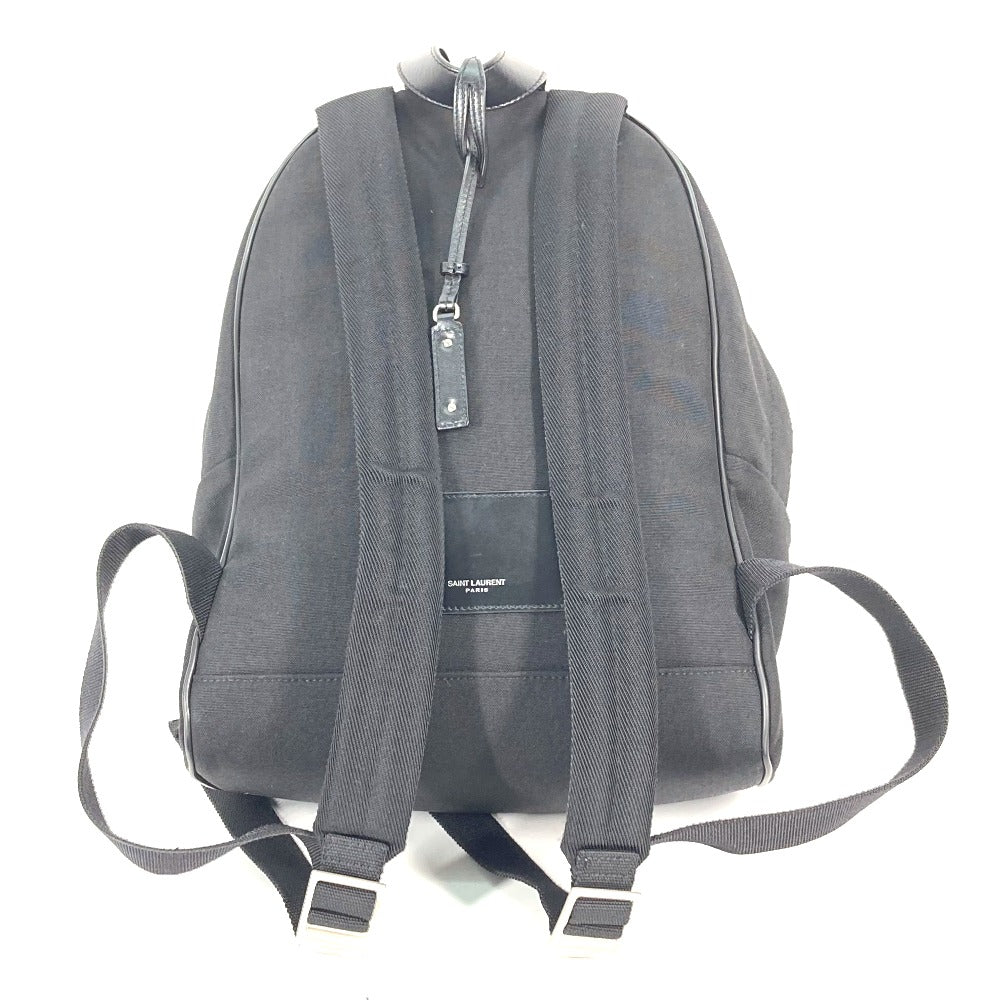 SAINT LAURENT PARIS Backpack 650617 Leather / canvas black Bag logo mens Secondhand Authentic