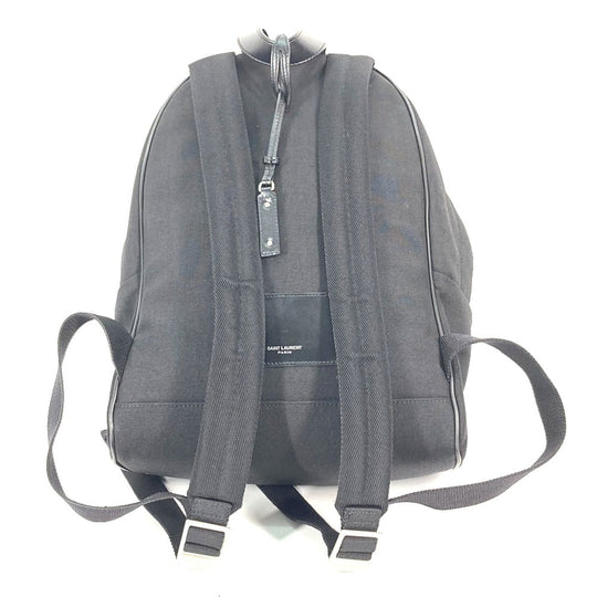 SAINT LAURENT PARIS Backpack 650617 Leather / canvas black Bag logo mens Secondhand Authentic