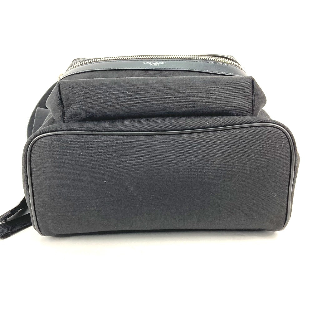 SAINT LAURENT PARIS Backpack 650617 Leather / canvas black Bag logo mens Secondhand Authentic