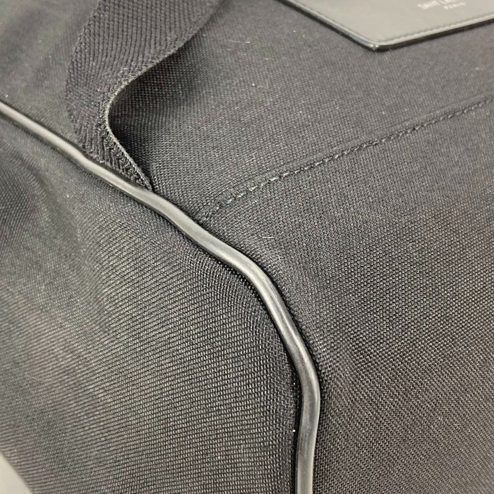 SAINT LAURENT PARIS Backpack 650617 Leather / canvas black Bag logo mens Secondhand Authentic