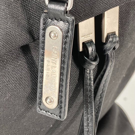 SAINT LAURENT PARIS Backpack 650617 Leather / canvas black Bag logo mens Secondhand Authentic