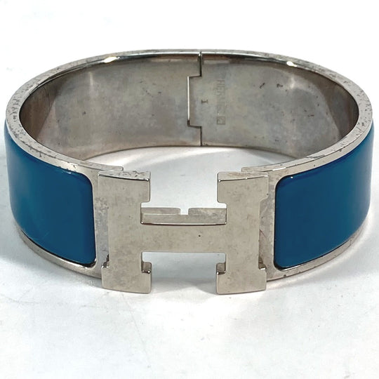 HERMES Bangle metal blue Accessories Bracelets Click crack GM Women Used Authentic