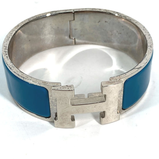 HERMES Bangle metal blue Accessories Bracelets Click crack GM Women Used Authentic