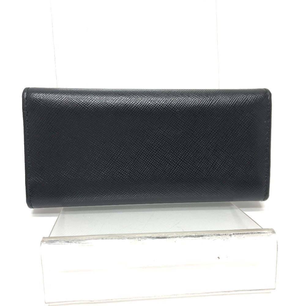 PRADA Key case Key holder  M26U saffiano leather black Triangle Plate Women Used Authentic