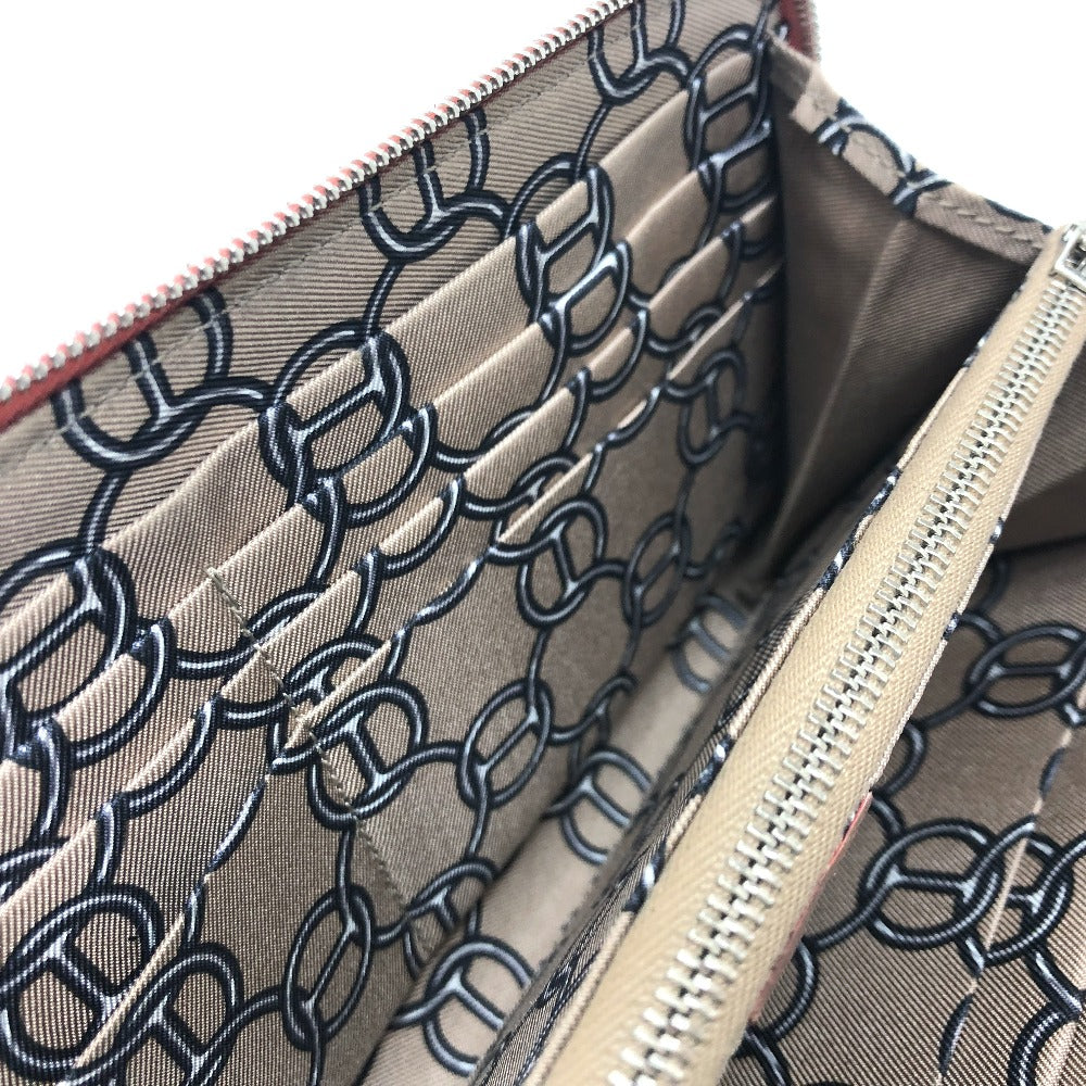 HERMES Long Wallet Purse Epsom Pink type Azap silk in Women Used Authentic