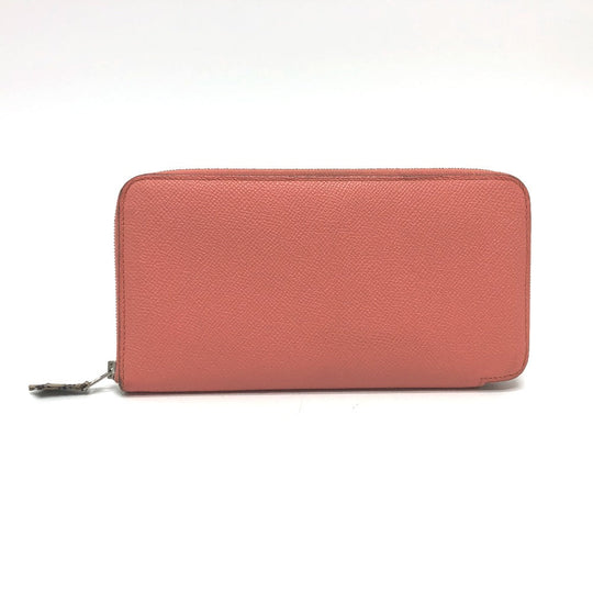 HERMES Long Wallet Purse Epsom Pink type Azap silk in Women Used Authentic