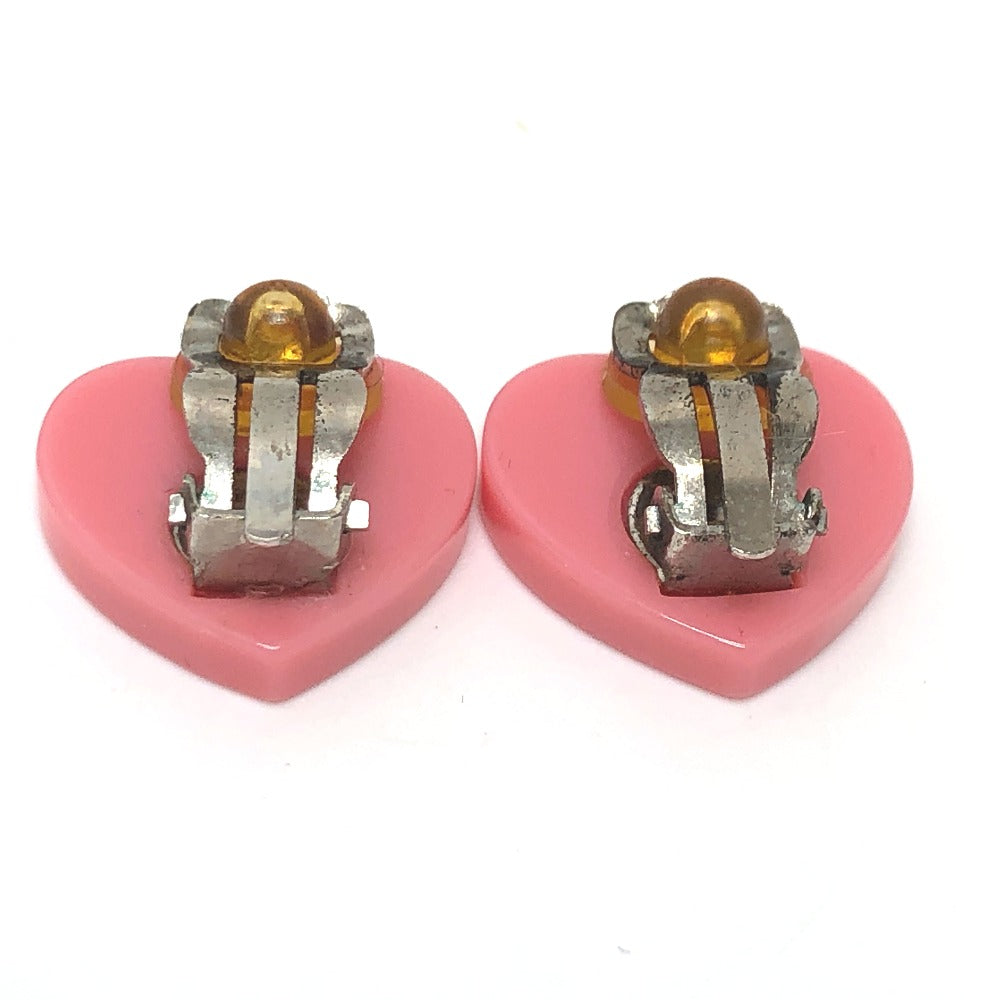CHANEL Earring 04C plastic Pink x orange Accessories COCO Mark CC