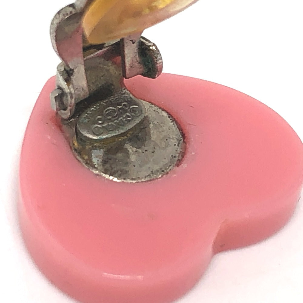 CHANEL Earring 04C plastic Pink x orange Accessories COCO Mark CC