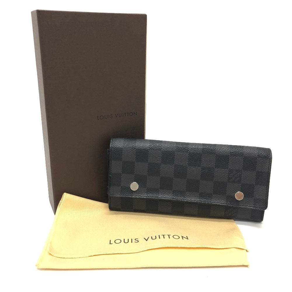 LOUIS VUITTON Long Wallet Purse N63084 Damier Grafitto Canvas black Damier Grafitte Portefeuille long modular Women Used Authentic