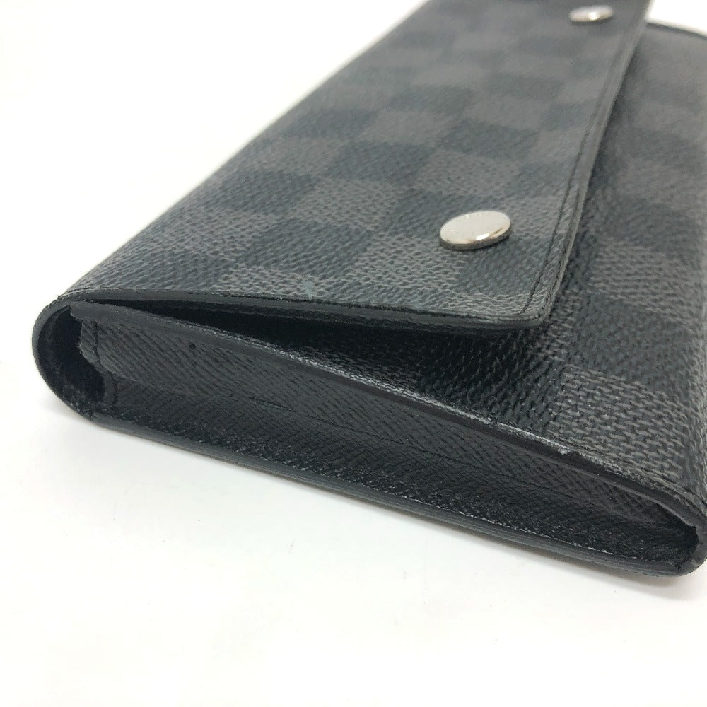 LOUIS VUITTON Long Wallet Purse N63084 Damier Grafitto Canvas black Damier Grafitte Portefeuille long modular Women Used Authentic