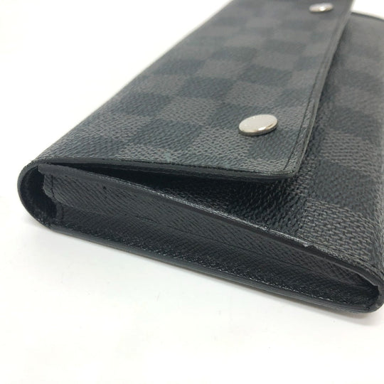 LOUIS VUITTON Long Wallet Purse N63084 Damier Grafitto Canvas black Damier Grafitte Portefeuille long modular Women Used Authentic