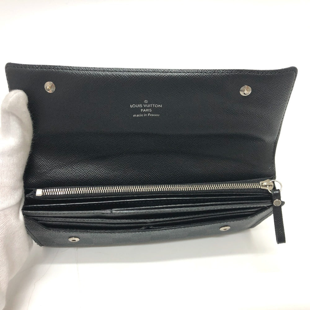 LOUIS VUITTON Long Wallet Purse N63084 Damier Grafitto Canvas black Damier Grafitte Portefeuille long modular Women Used Authentic