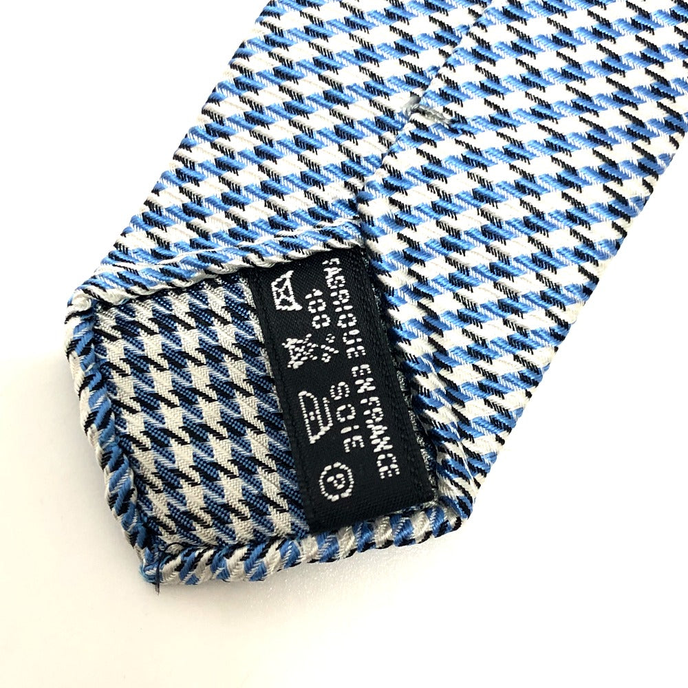 HERMES tie silk blue Overall handle mens Used Authentic