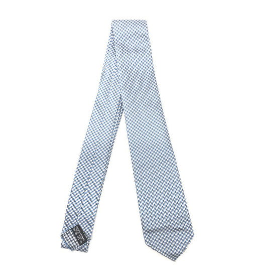 HERMES tie silk blue Overall handle mens Used Authentic