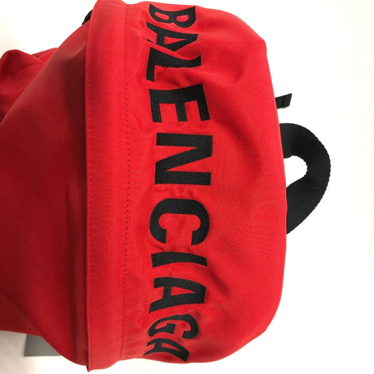 BALENCIAGA Backpack 507460 Nylon Red logo unisex(Unisex) Used Authentic
