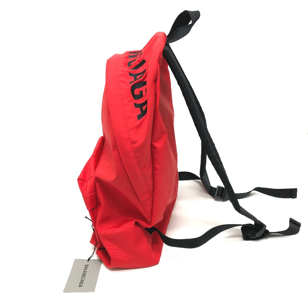 BALENCIAGA Backpack 507460 Nylon Red logo unisex(Unisex) Used Authentic