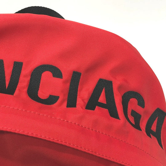 BALENCIAGA Backpack 507460 Nylon Red logo unisex(Unisex) Used Authentic