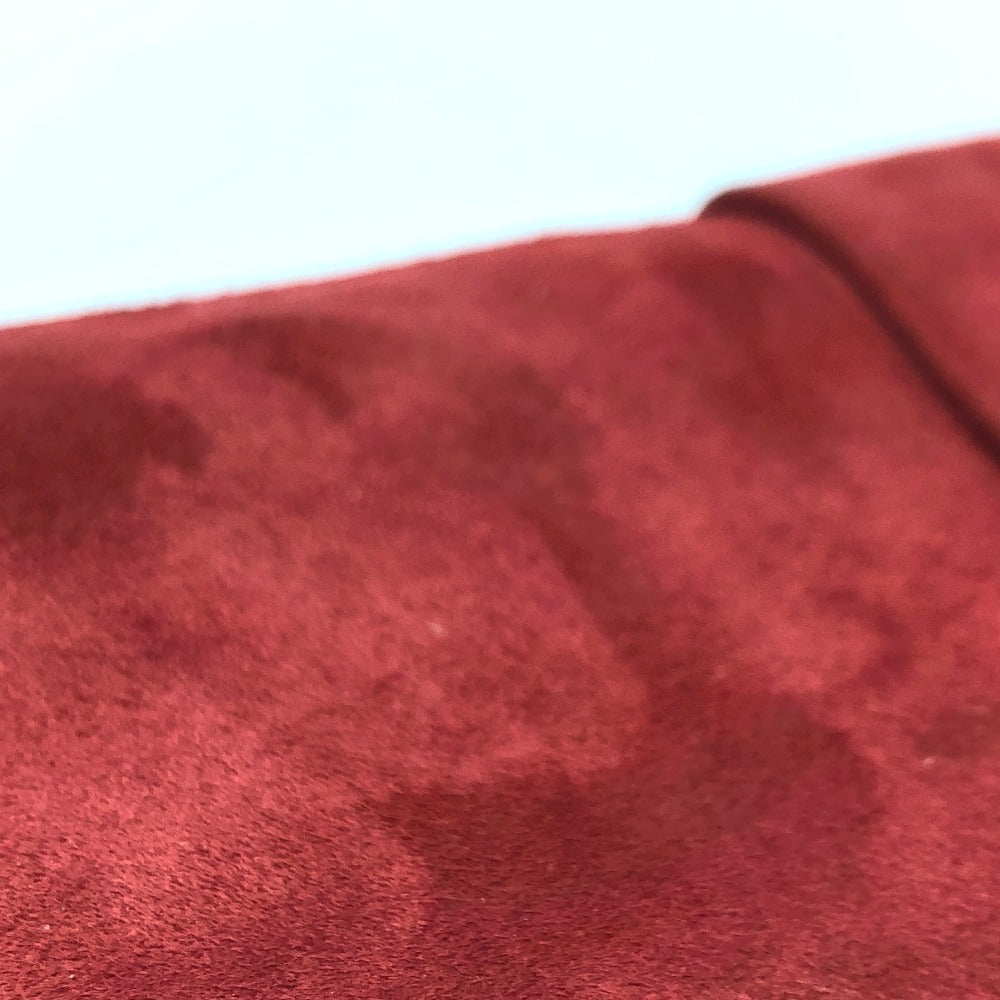 CELINE Accessory case suede Red Jewelry case logo