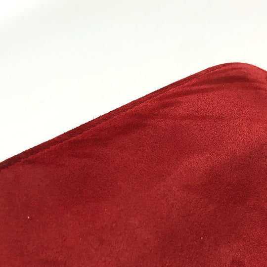 CELINE Accessory case suede Red Jewelry case logo
