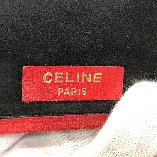 CELINE Accessory case suede Red Jewelry case logo