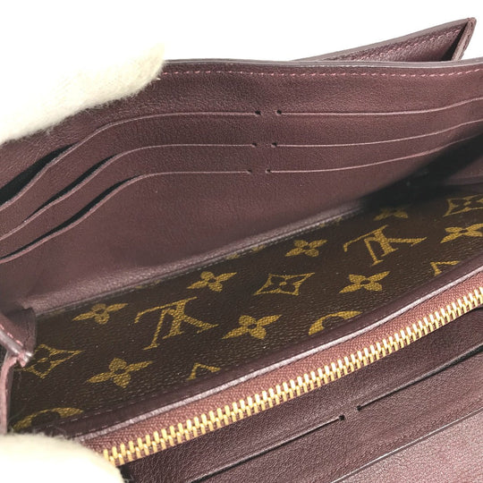 LOUIS VUITTON Long Wallet Purse M60414 Monogram canvas Brown x Gold Metal Bifold Wallet Portefeuille Elyses mens Used Authentic