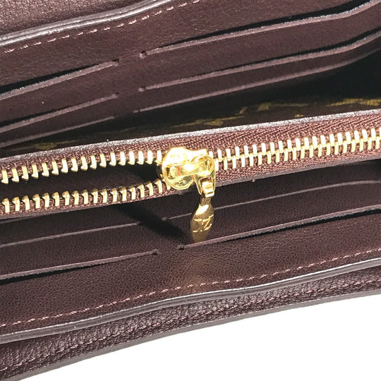 LOUIS VUITTON Long Wallet Purse M60414 Monogram canvas Brown x Gold Metal Bifold Wallet Portefeuille Elyses mens Used Authentic