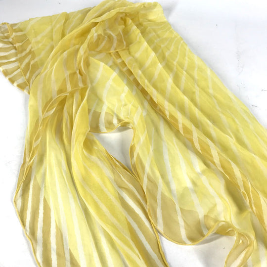 HERMES scarf silk yellow triangle Triangle Women Used Authentic
